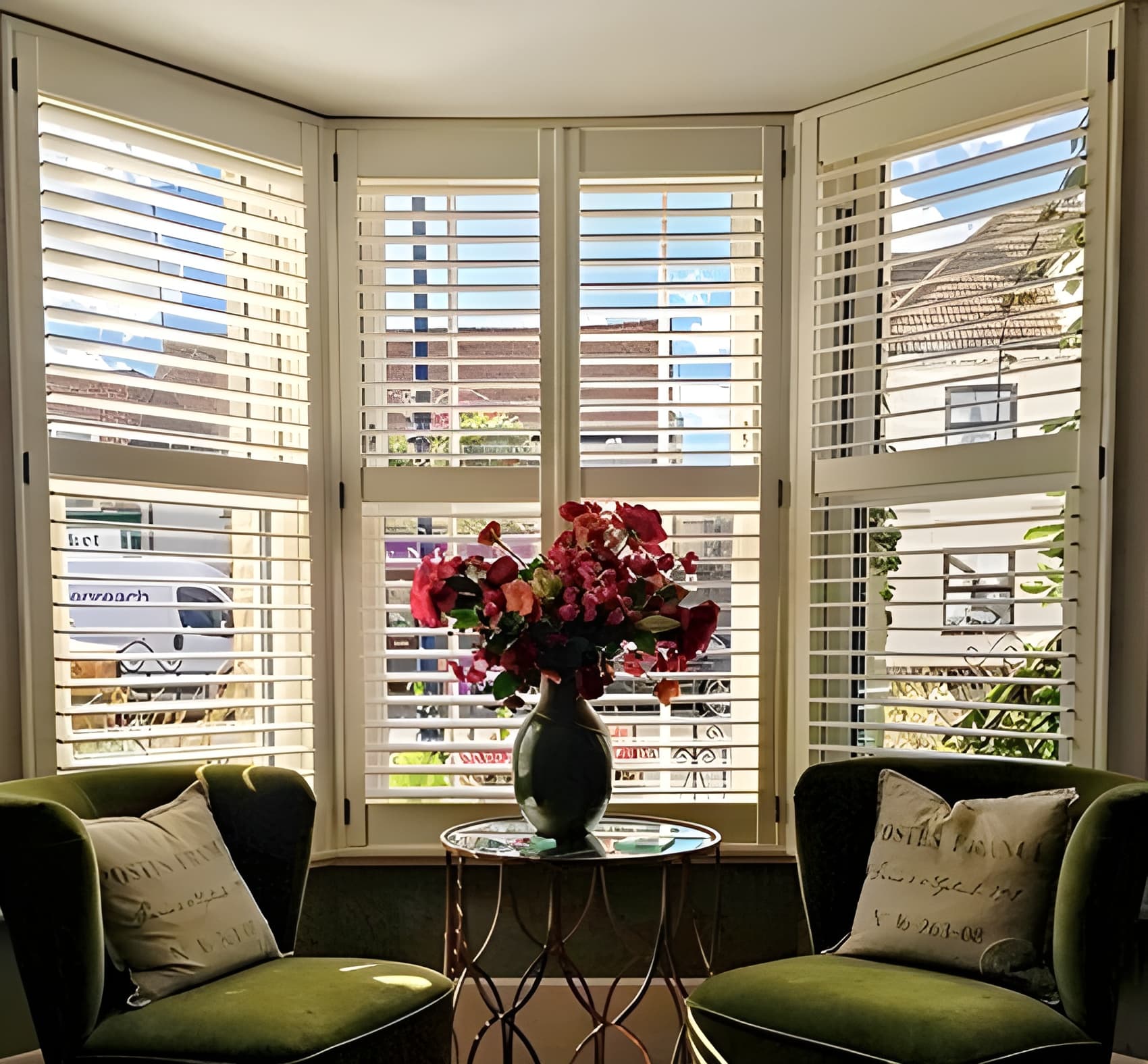 Angled bay windows