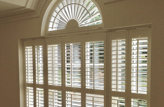 Decorative sunburst shutters in Essex