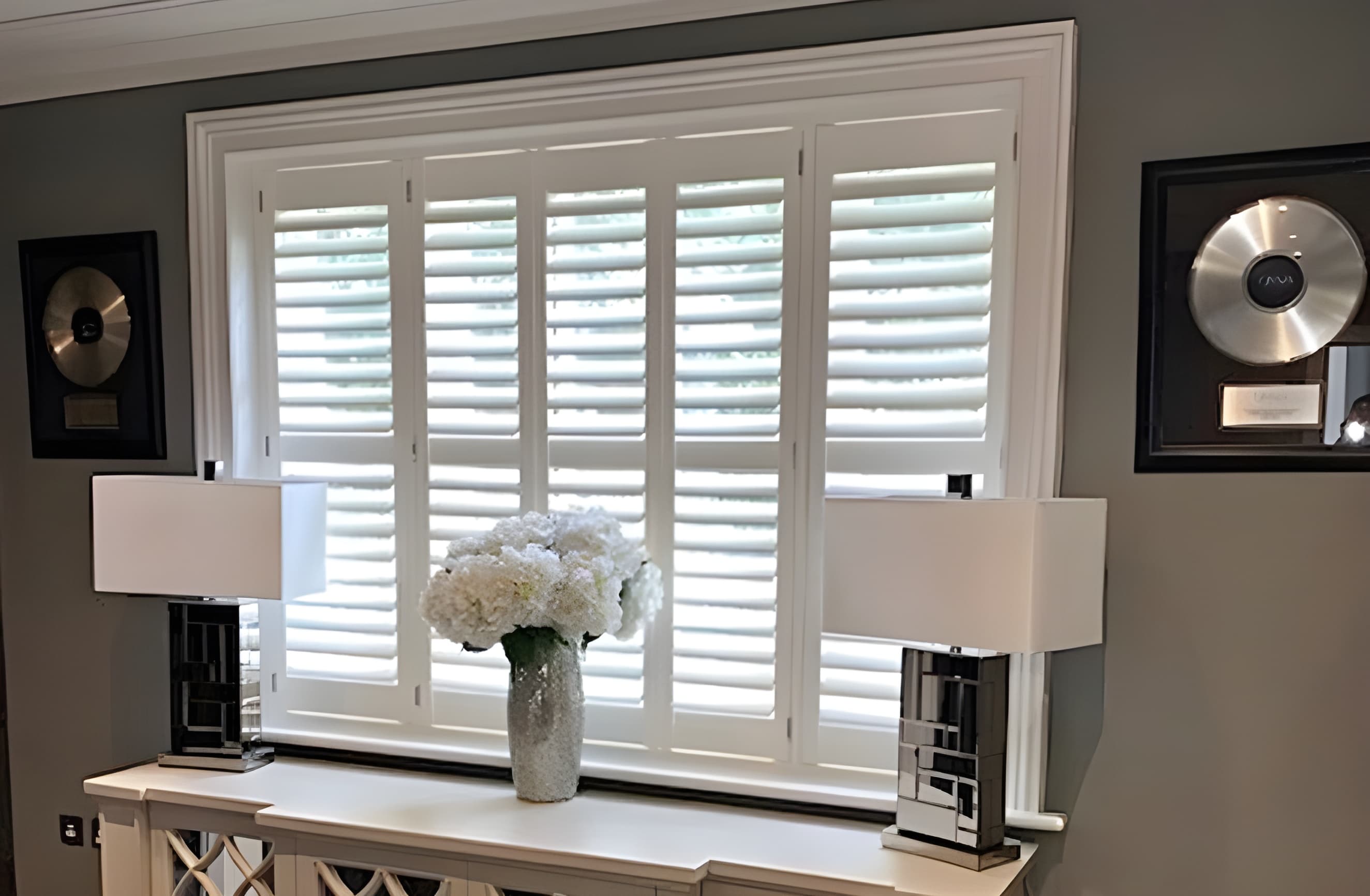 White full height shutters